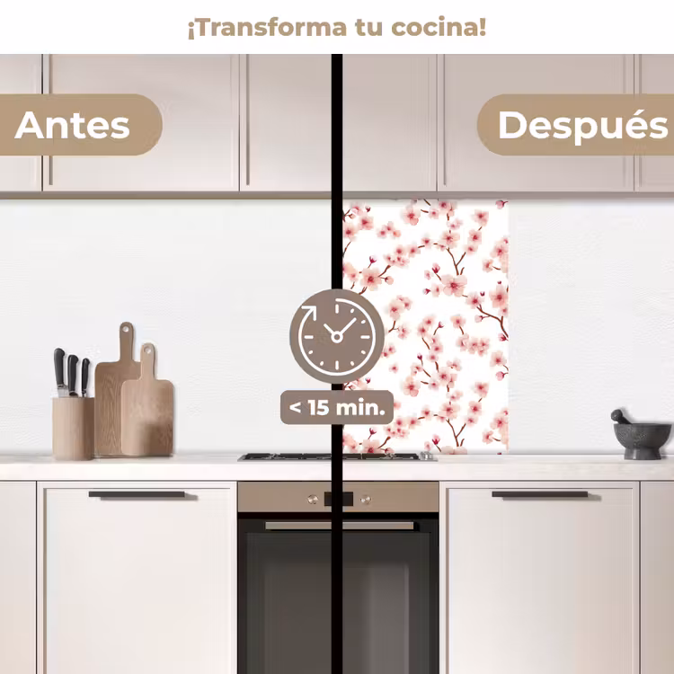 Revestimiento cocina - Cerezo en flor - Ramas - Rosa — 2