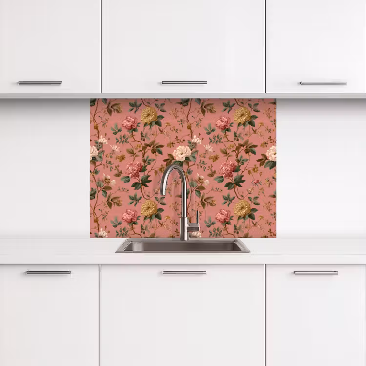 Revestimiento cocina - Clásico - Botánico - Rosa — 3