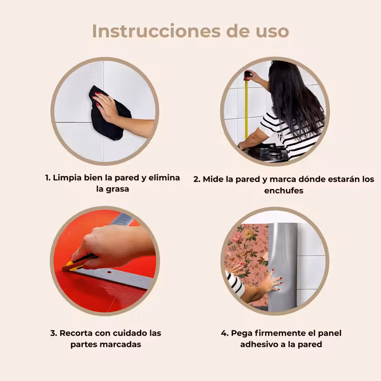 Revestimiento cocina - Clásico - Botánico - Rosa — 8