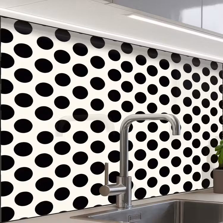 Revestimiento cocina - Clásico - Lunares - Negro — 1