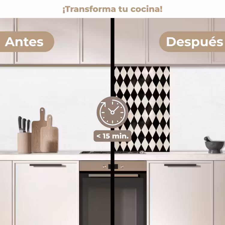 Revestimiento cocina - Clásico - Patrón - Negro — 2