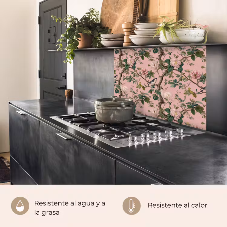 Revestimiento cocina - Peonías - Botánico - Pájaro — 4