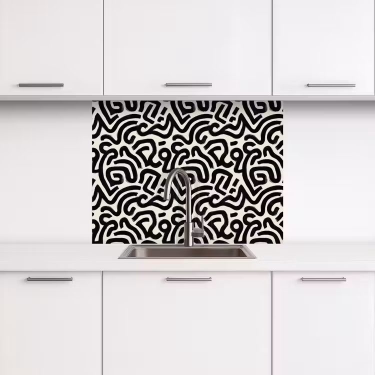 Revestimiento cocina - Moderno - Abstracto - Negro — 3