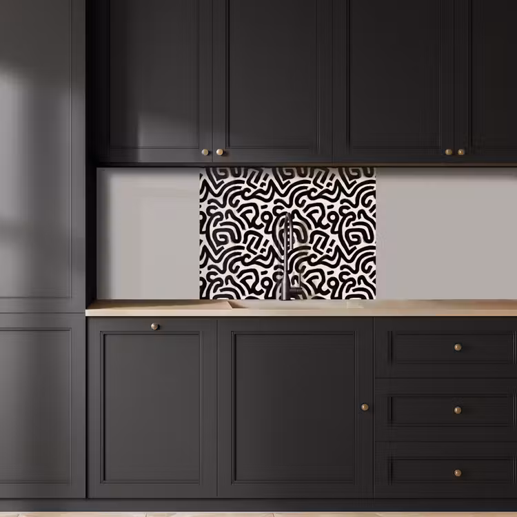 Revestimiento cocina - Moderno - Abstracto - Negro — 5
