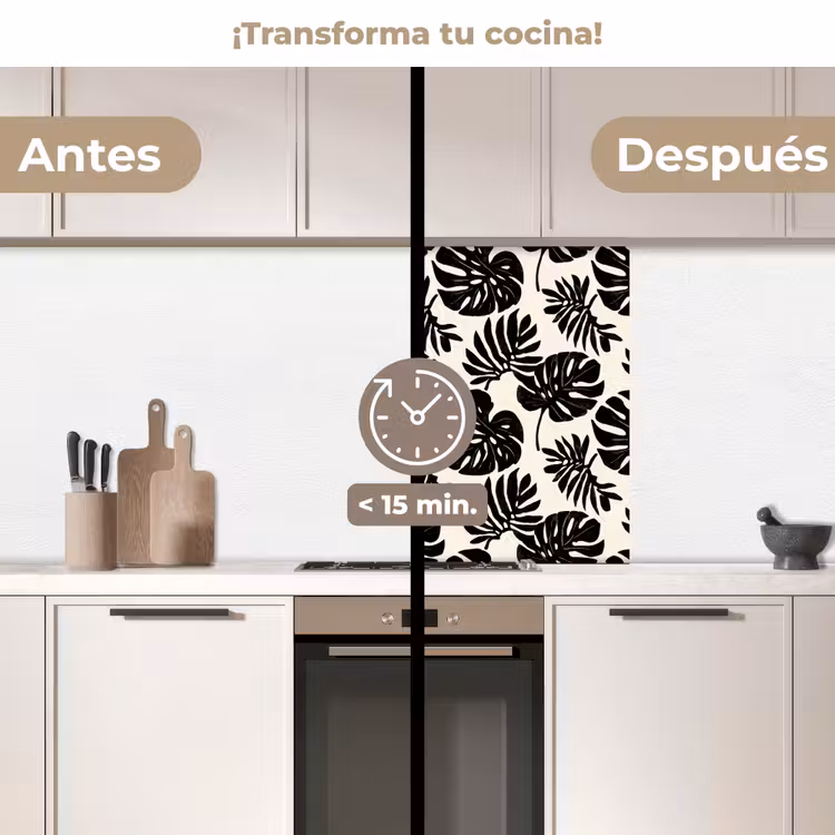 Revestimiento cocina - Moderno - Monstera - Negro — 2