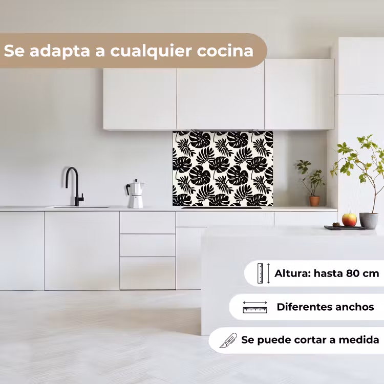 Revestimiento cocina - Moderno - Monstera - Negro — 6