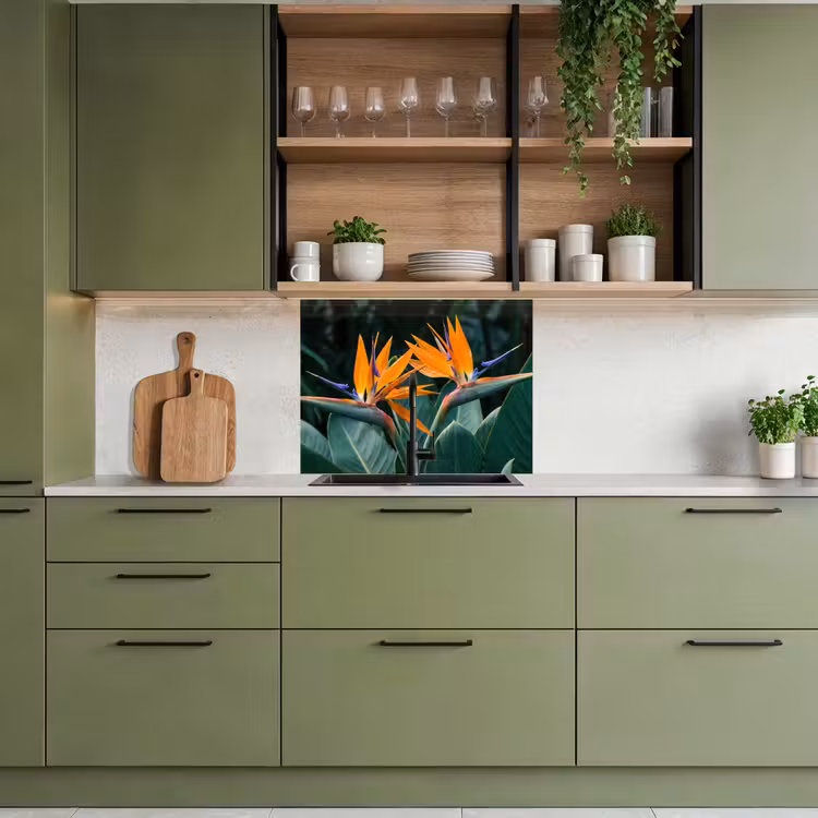 Revestimiento cocina - Ave del paraíso - Flor - Exótico — 7