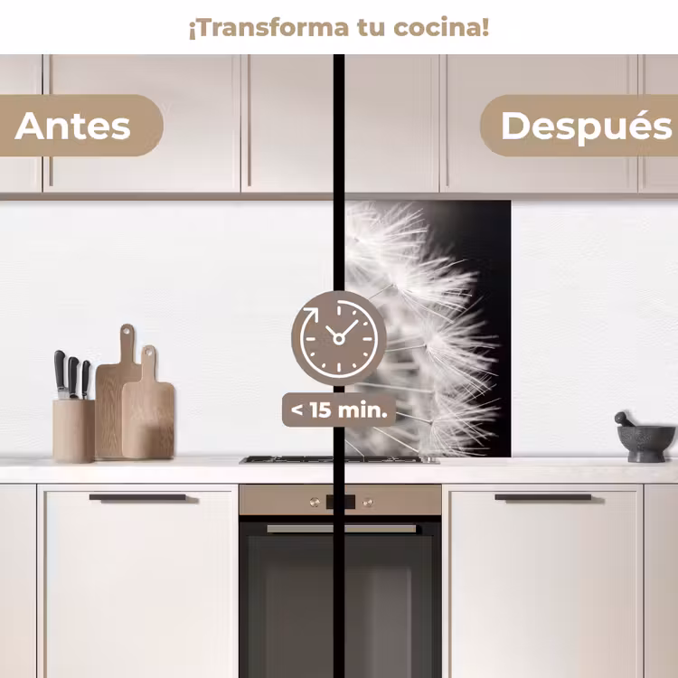 Revestimiento cocina - Diente de león - Negro - Blanco — 2