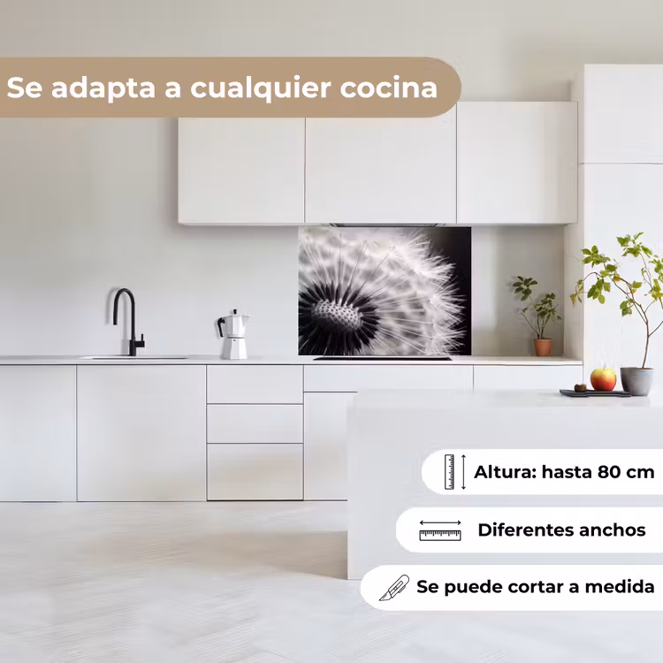 Revestimiento cocina - Diente de león - Negro - Blanco — 6