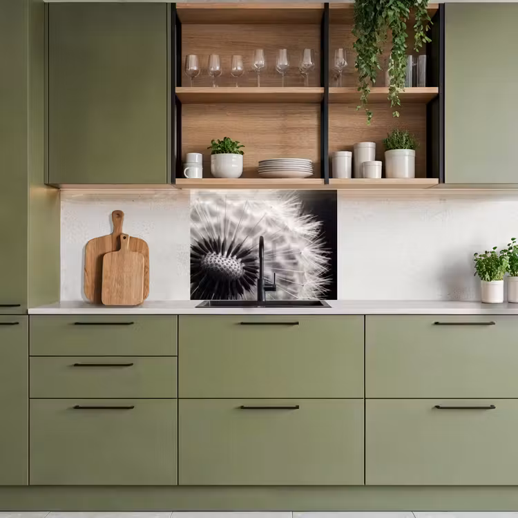 Revestimiento cocina - Diente de león - Negro - Blanco — 7