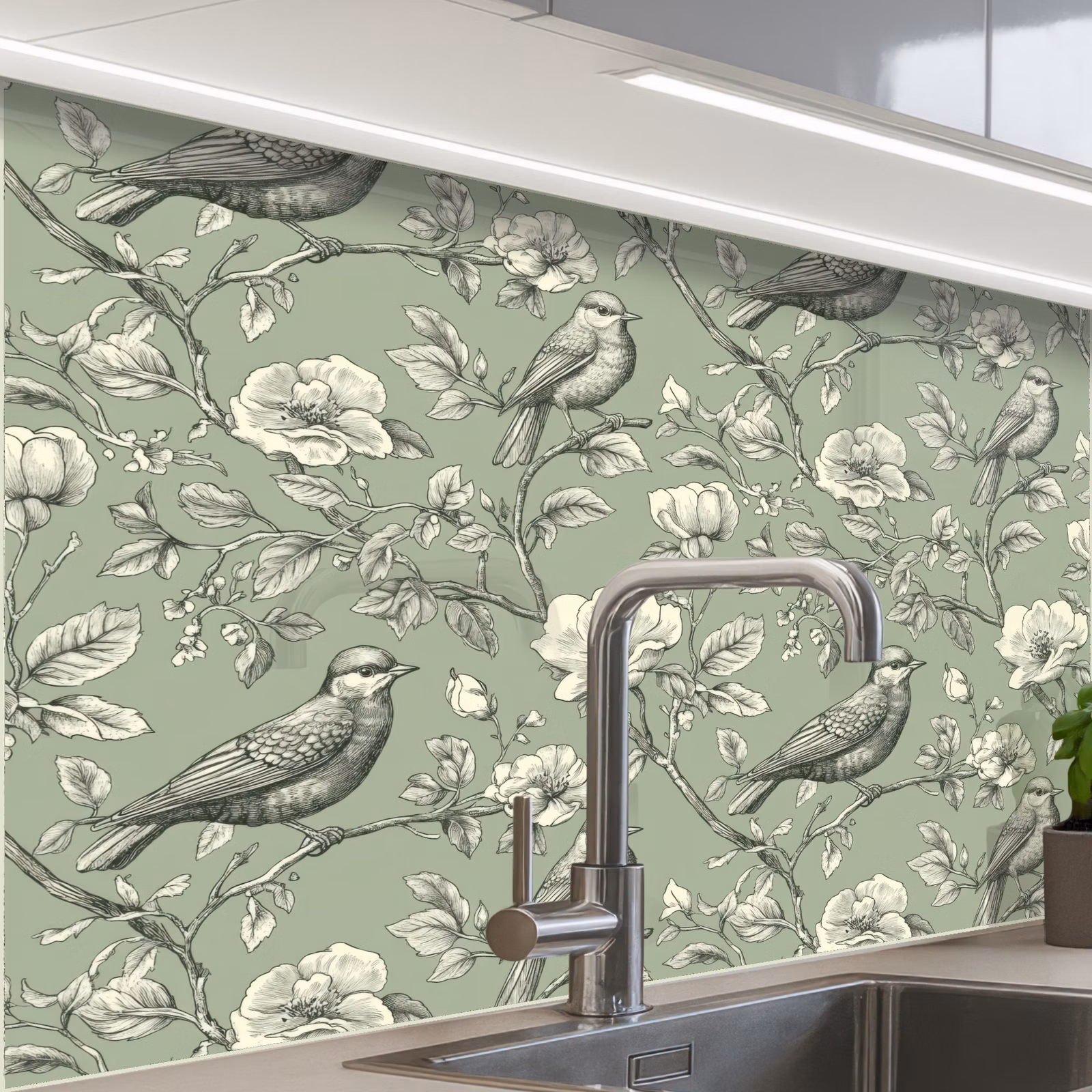 Revestimiento cocina - Clásico - Botánico - Verde — 1