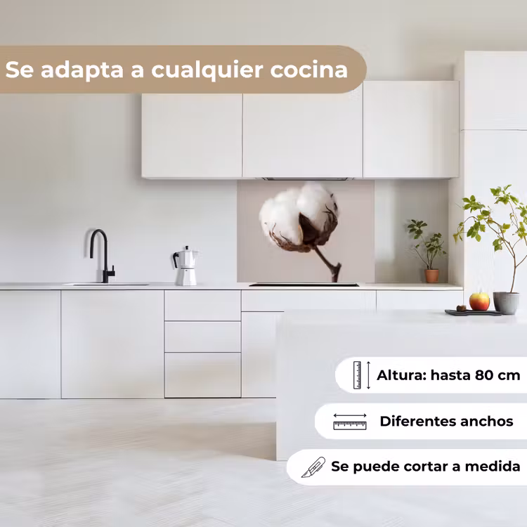 Revestimiento cocina - Bola de algodón - Minimalista - Blanco — 6