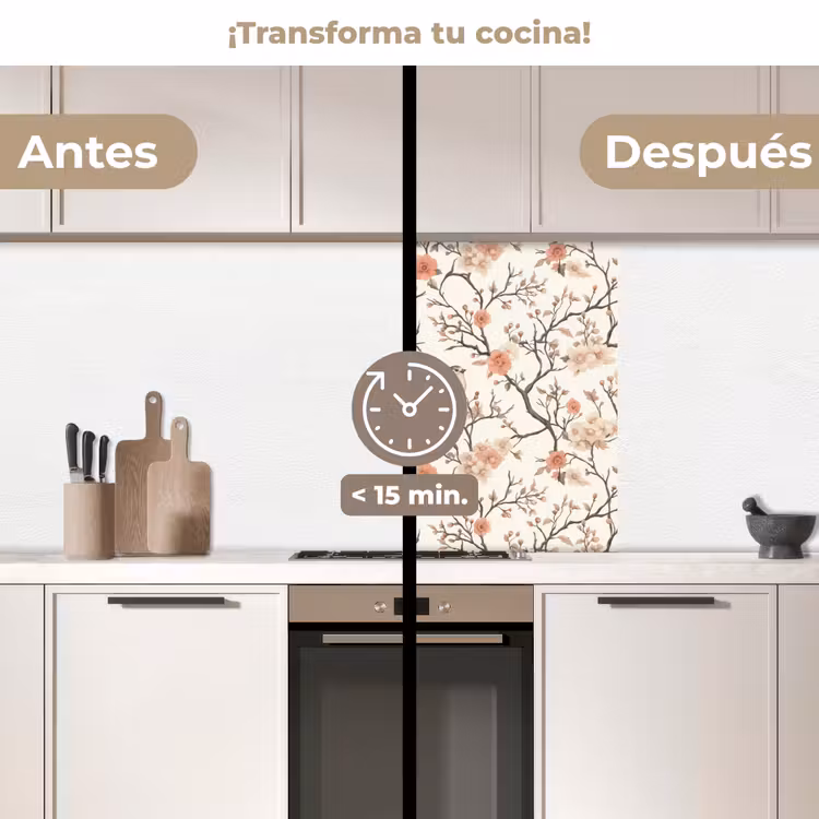 Revestimiento cocina - Cerezo en flor - Gorrión - Rosa — 2
