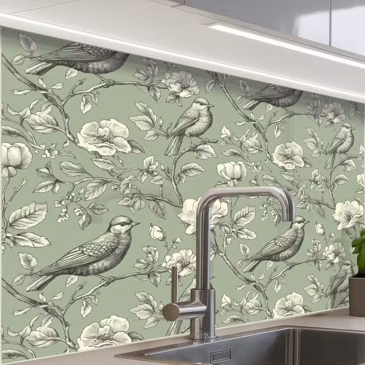 Revestimiento cocina - Clásico - Botánico - Verde — 1