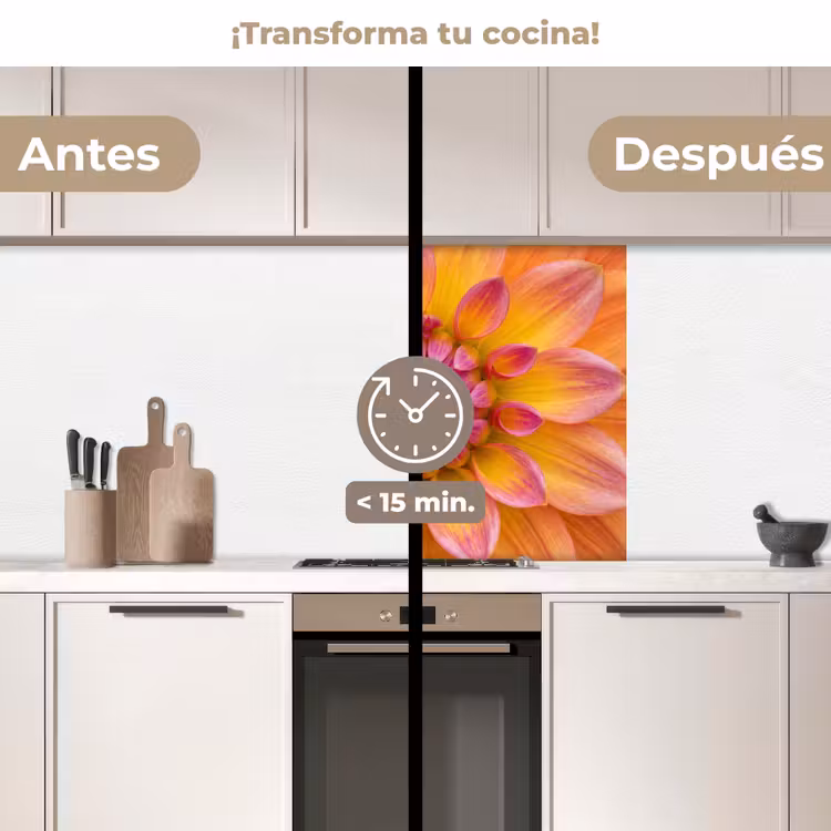 Revestimiento cocina - Dalia - Flor - Naranja — 2