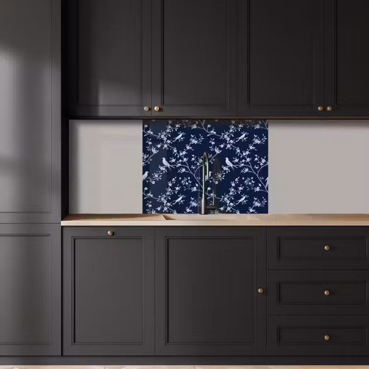 Revestimiento cocina - Gráfico - Rama en flor - Azul — 5