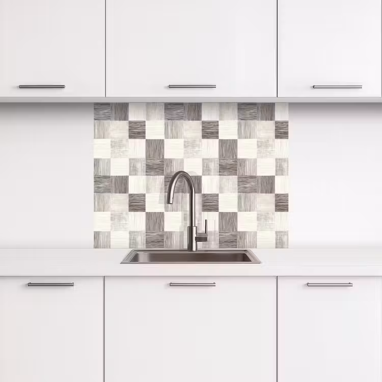 Revestimiento cocina - Patrón - Tablero de ajedrez - Grano de madera — 3