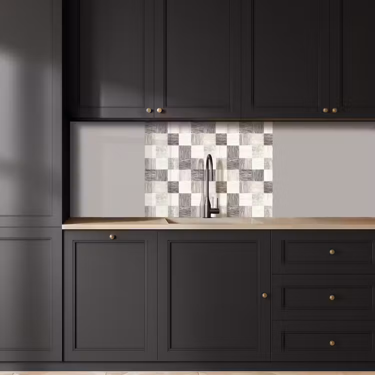 Revestimiento cocina - Patrón - Tablero de ajedrez - Grano de madera — 5