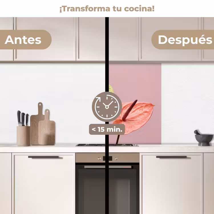Revestimiento cocina - Flores - Anturios - Amarillo - Rosa — 2