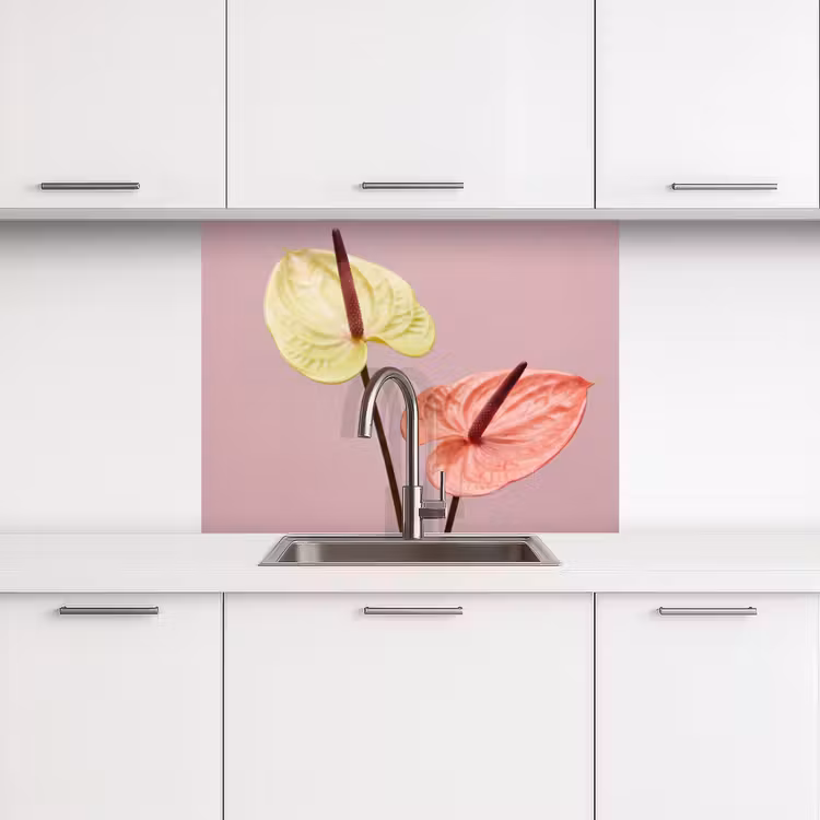 Revestimiento cocina - Flores - Anturios - Amarillo - Rosa — 3