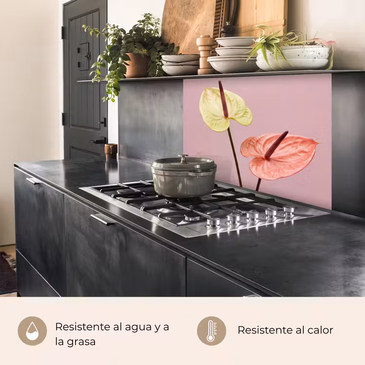 Revestimiento cocina - Flores - Anturios - Amarillo - Rosa — 4
