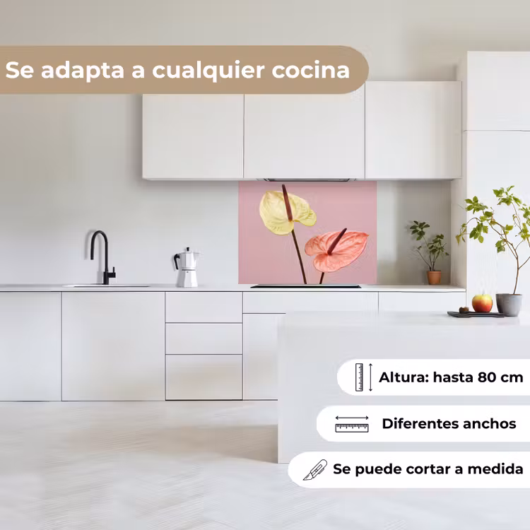 Revestimiento cocina - Flores - Anturios - Amarillo - Rosa — 6