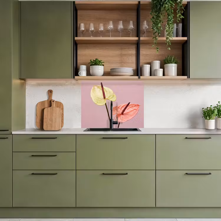 Revestimiento cocina - Flores - Anturios - Amarillo - Rosa — 7