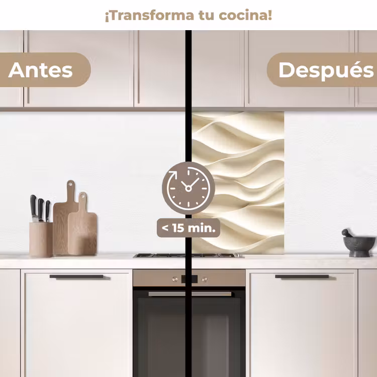 Revestimiento cocina - Líneas - Ondulado - Crema — 2