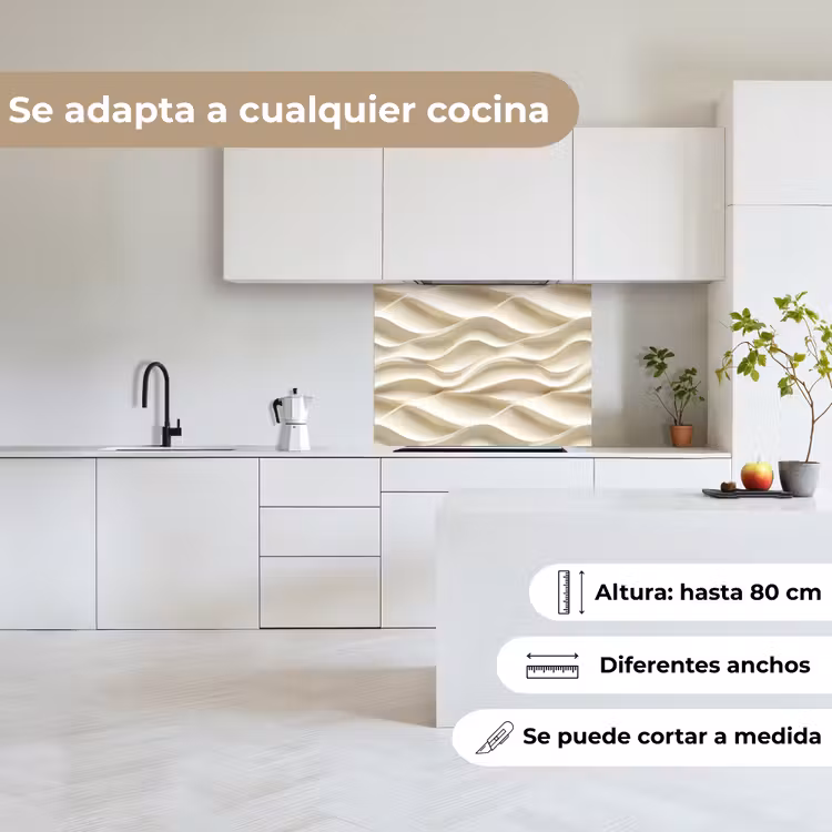 Revestimiento cocina - Líneas - Ondulado - Crema — 6