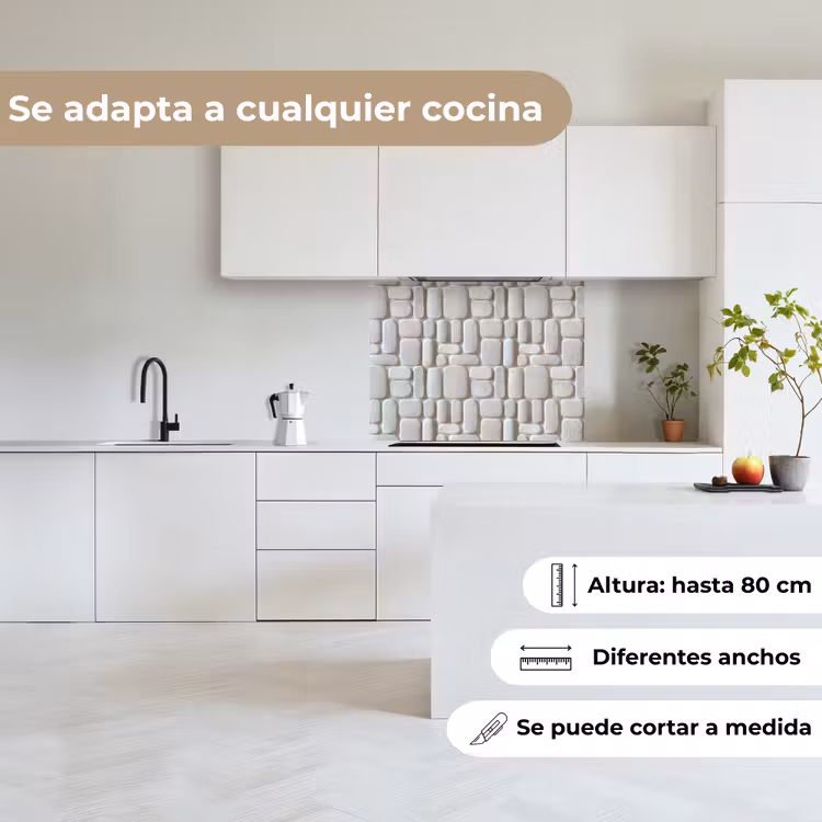 Revestimiento cocina - Relieve - Textura - Blanco — 6