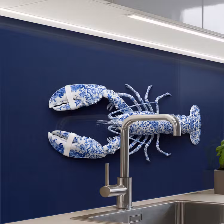 Revestimiento cocina - Langosta - Porcelana - Azul de Delft — 1