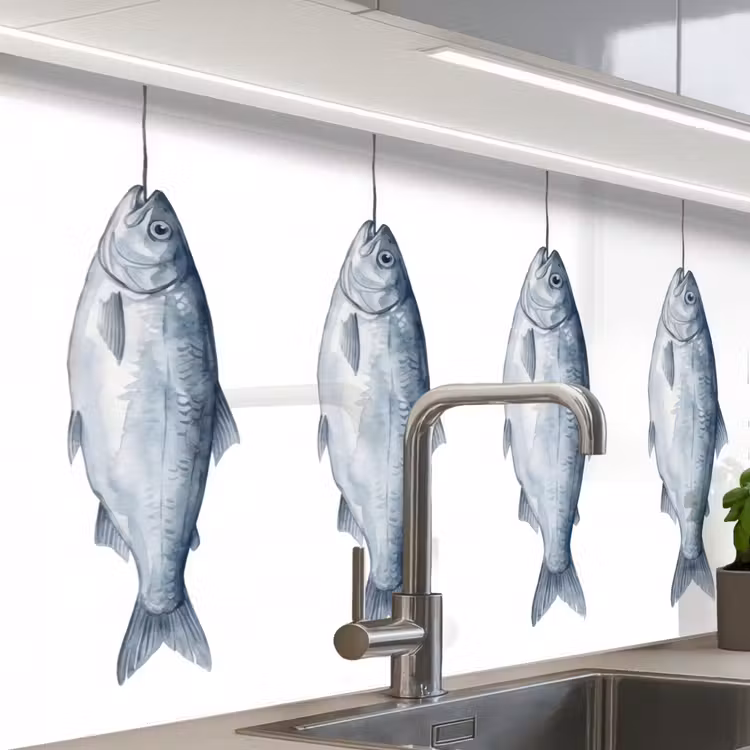 Revestimiento cocina - Pez - Ilustración - Azul de Delft — 1