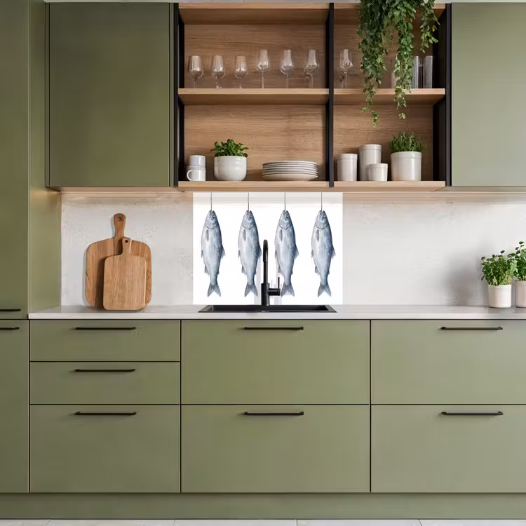 Revestimiento cocina - Pez - Ilustración - Azul de Delft — 7