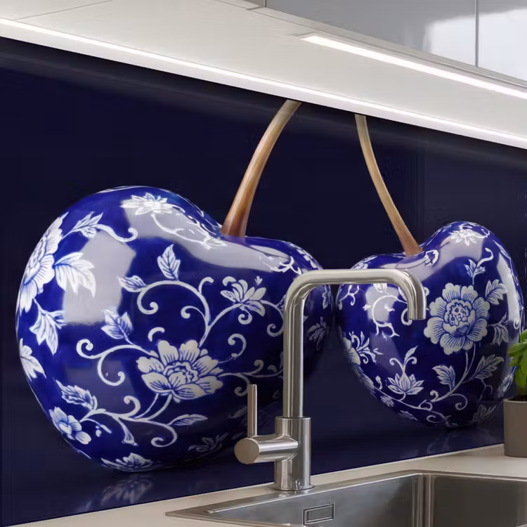 Revestimiento cocina - Porcelana - Cereza - Delft - Azul — 1
