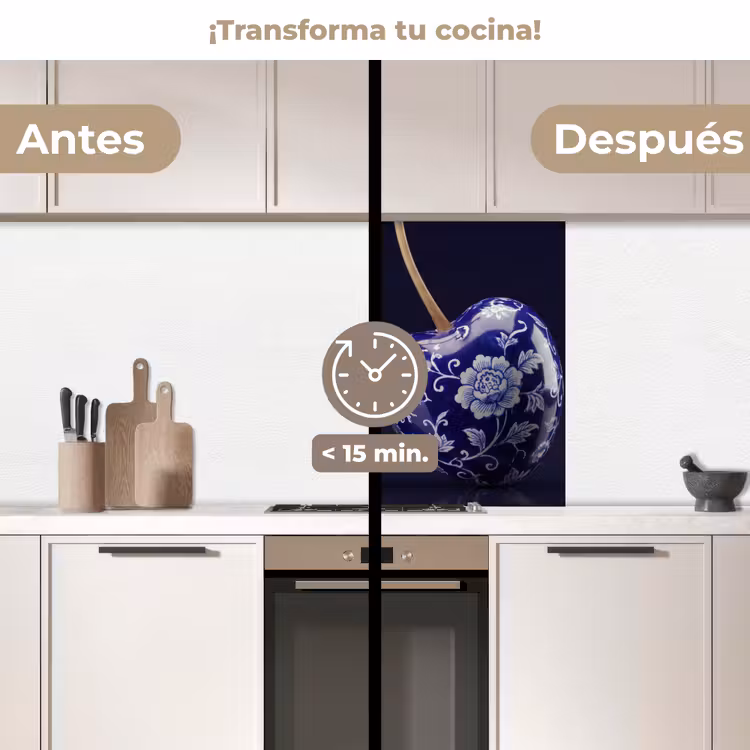 Revestimiento cocina - Porcelana - Cereza - Delft - Azul — 2