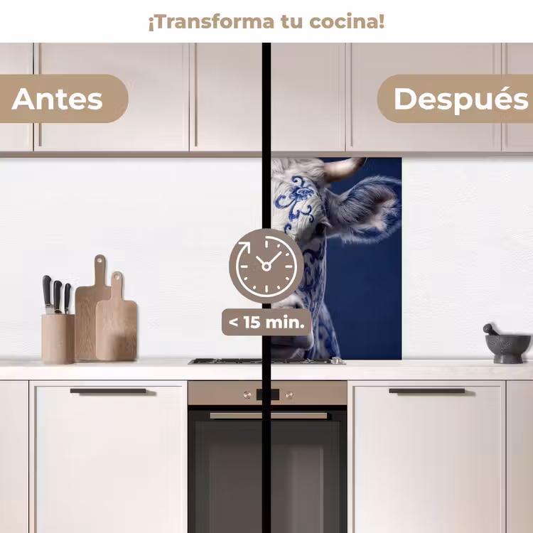Revestimiento cocina - Vaca - Delfts - Azul - Artístico — 2