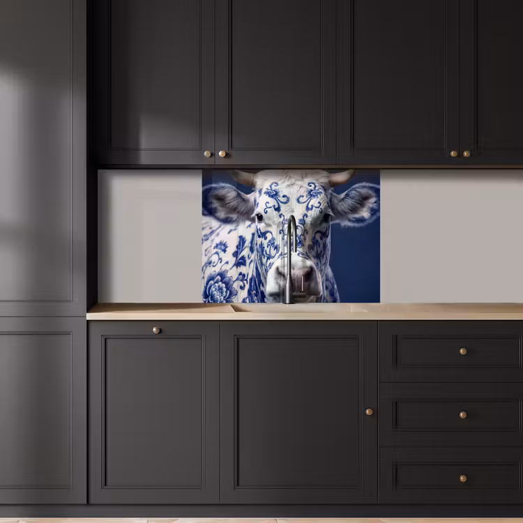 Revestimiento cocina - Vaca - Delfts - Azul - Artístico — 5