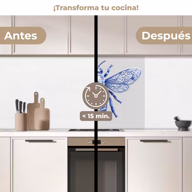 Revestimiento cocina - Abeja - Moderno - Delft - Azul — 2