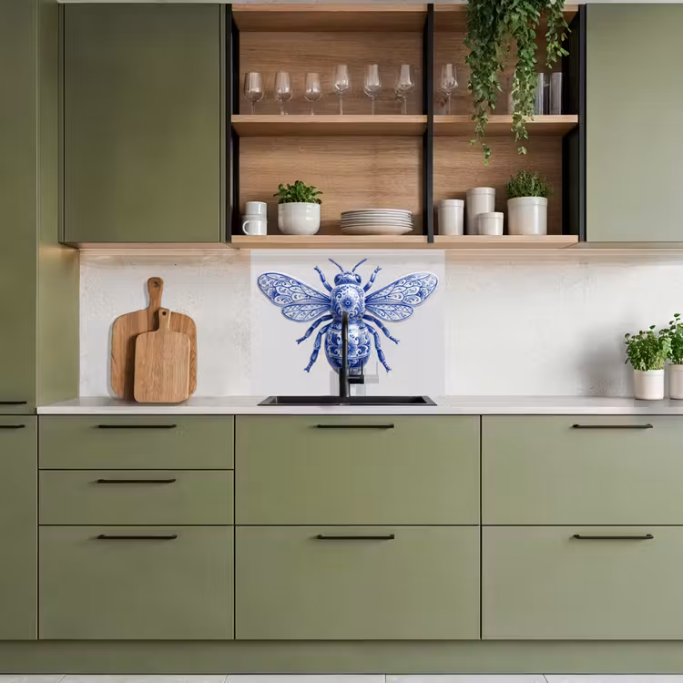 Revestimiento cocina - Abeja - Moderno - Delft - Azul — 7