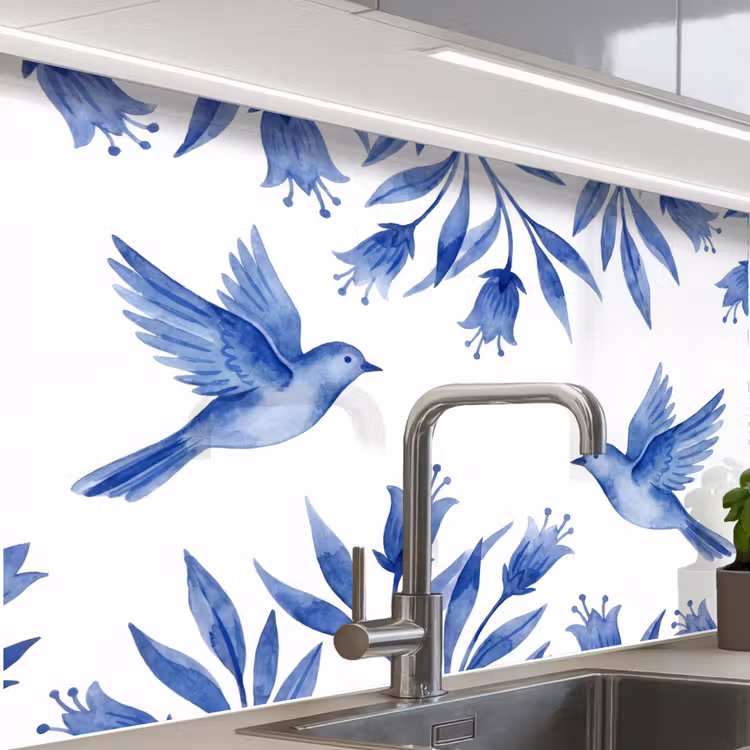 Revestimiento cocina - Moderno - Pájaros - Delftware — 1