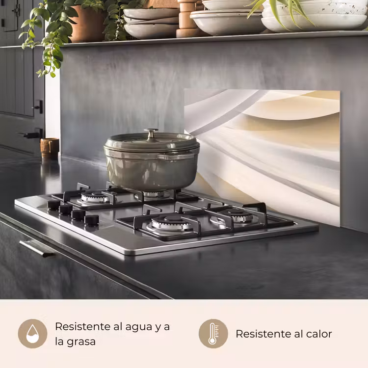 Salpicaderos de cocina - Olas - Abstracto - Beige — 2