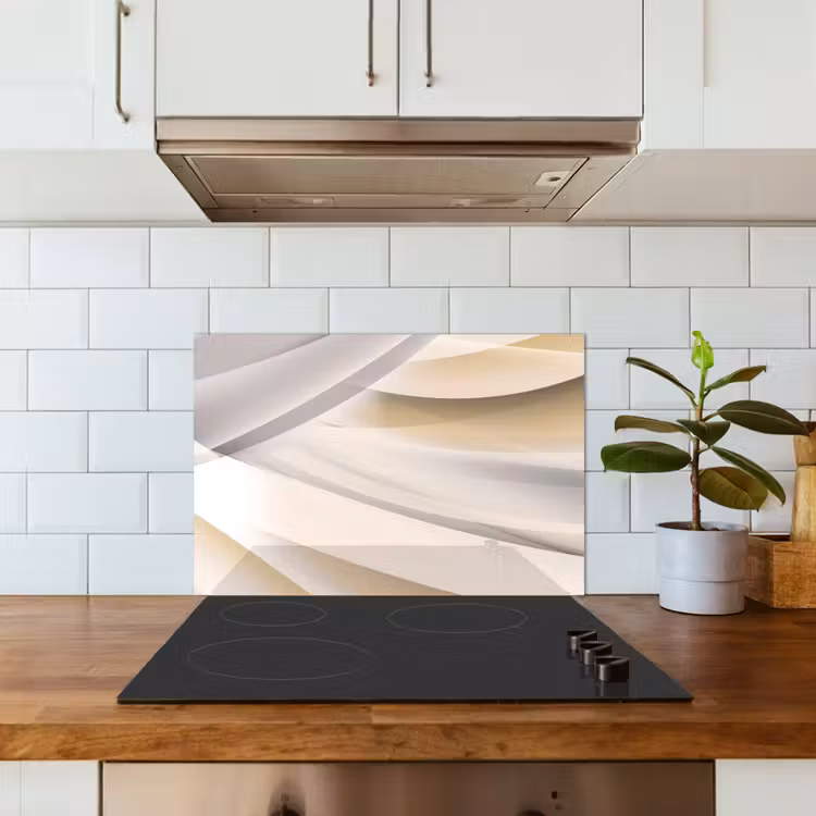 Salpicaderos de cocina - Olas - Abstracto - Beige — 3
