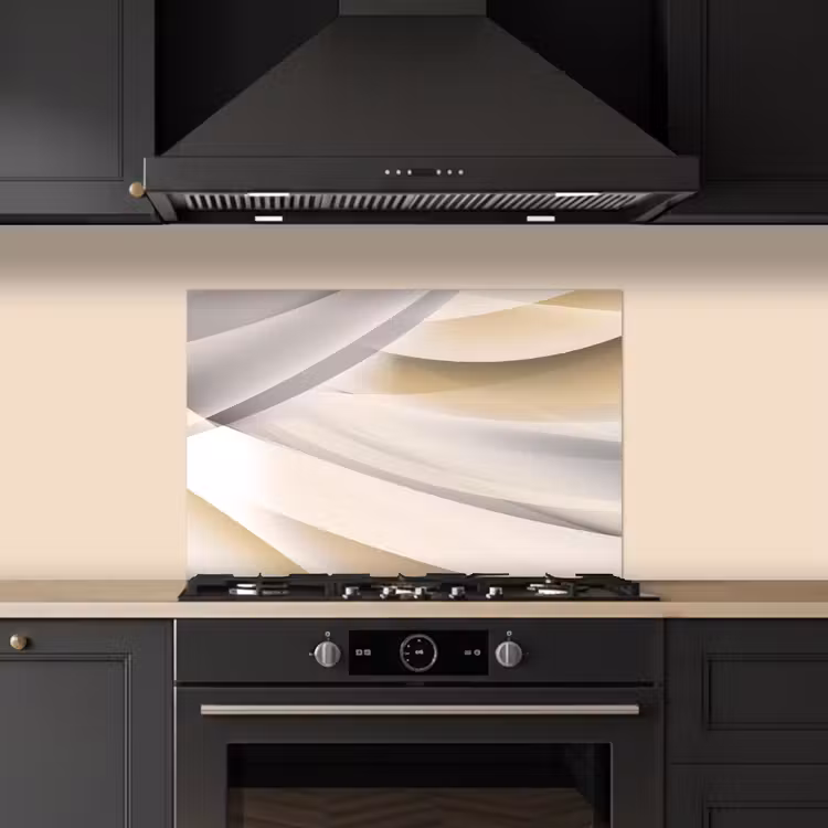 Salpicaderos de cocina - Olas - Abstracto - Beige — 5
