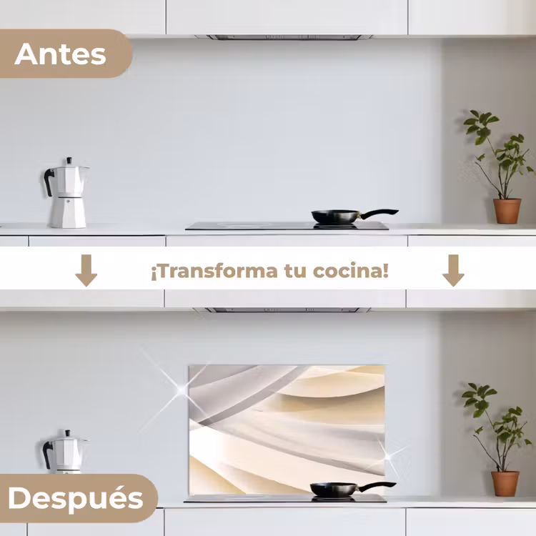 Salpicaderos de cocina - Olas - Abstracto - Beige — 7