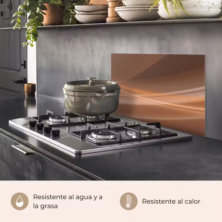 Salpicaderos de cocina - Olas - Abstracto - Marrón — 2