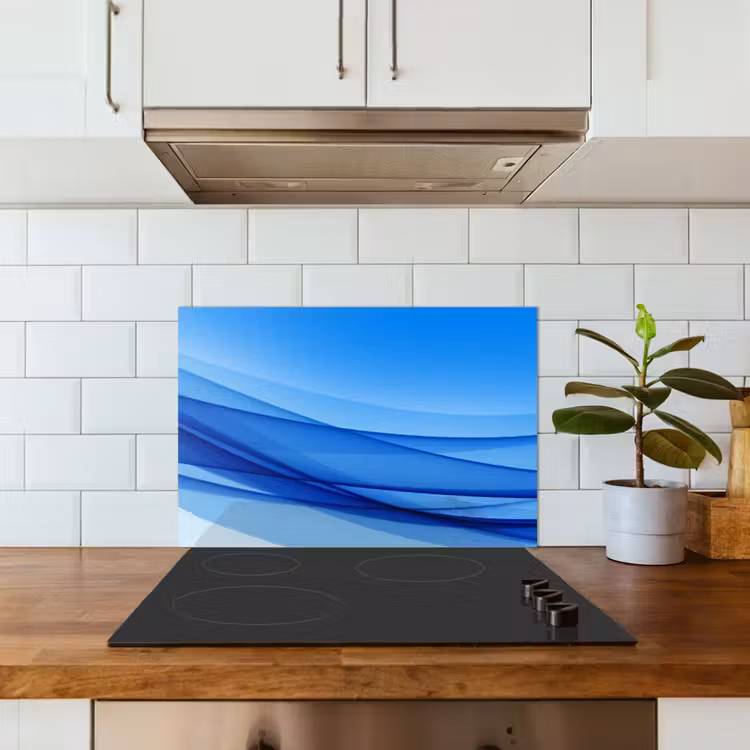 Salpicaderos de cocina - Olas - Brillante - Azul — 3