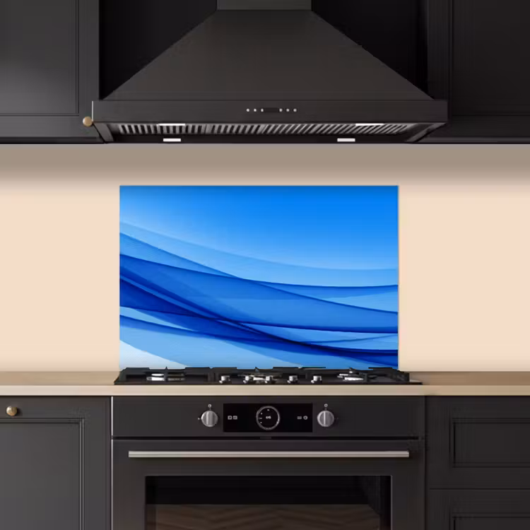 Salpicaderos de cocina - Olas - Brillante - Azul — 5