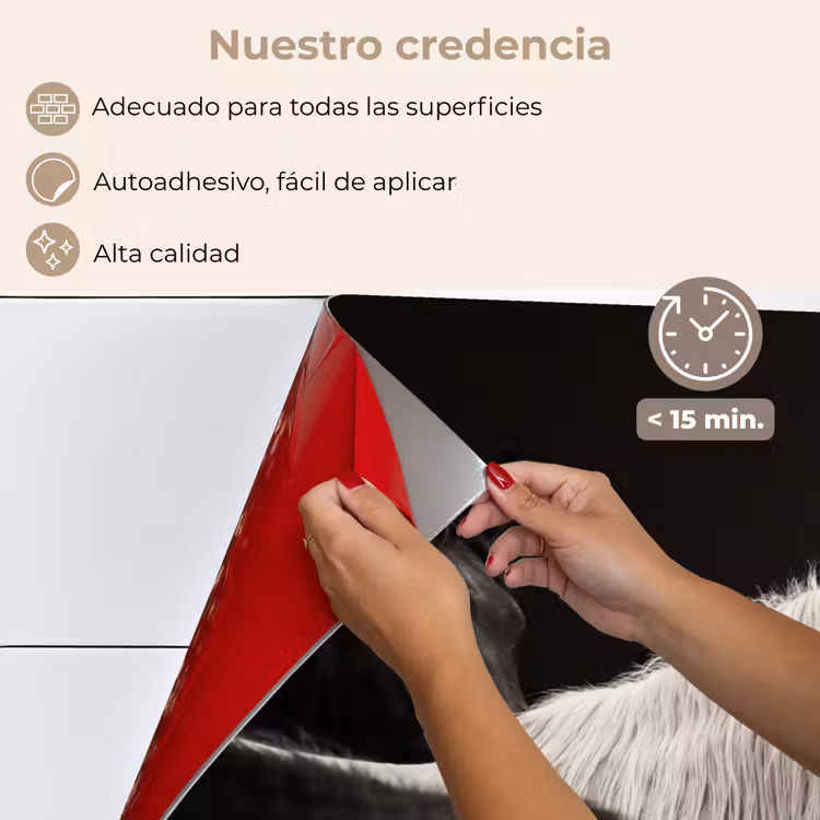 Salpicaderos de cocina - Caballos - Negro - Blanco - Manada — 4