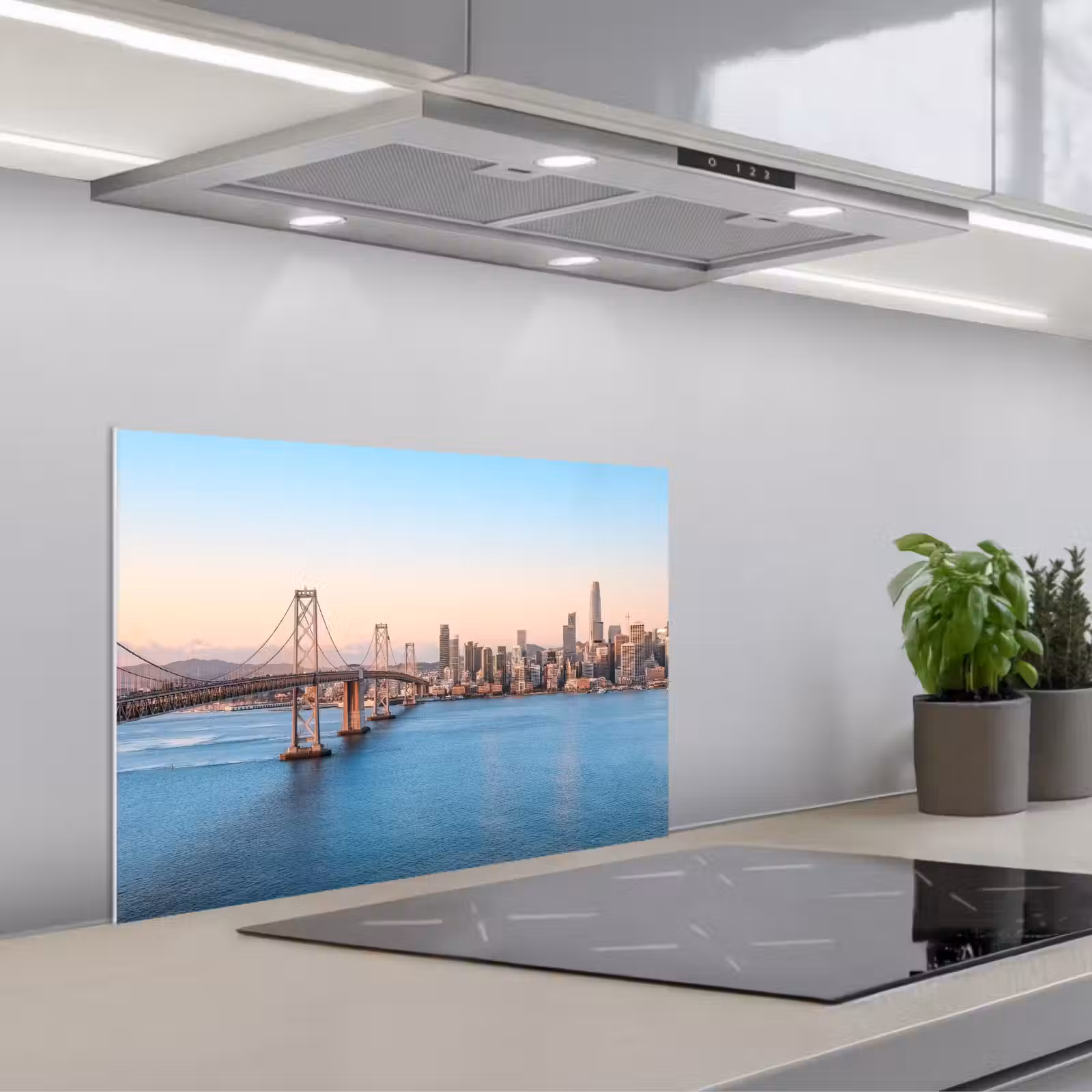 Salpicaderos de cocina - Agua - Puente - Horizonte - Moderno — 1
