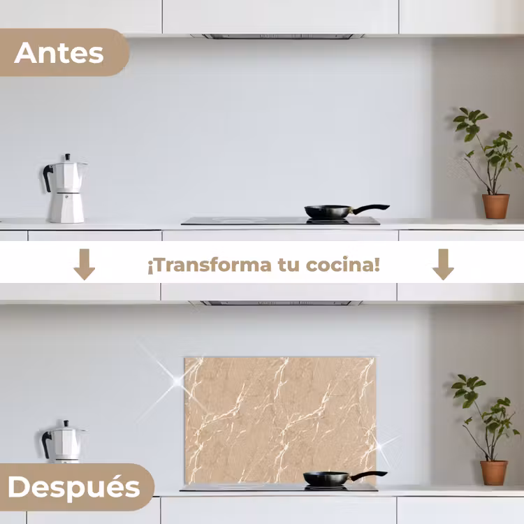 Salpicaderos de cocina - Beige - Mármol - Orgánico - Blanco — 7